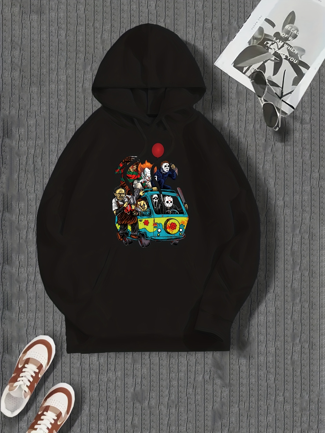 Cartoon Astronaut & Ice Cream Print Hoodie, Hoodies For Men, Men's Casual  Graphic Design Pullover Hooded Sweatshirt With Kangaroo Pocket Streetwear  For Winter Fall, As Gifts - Temu