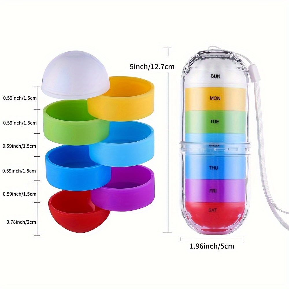 Weekly Pill Organizer Grain Fiber Pill Box Travel 7 Day Pill Case  Waterproof Portable Design