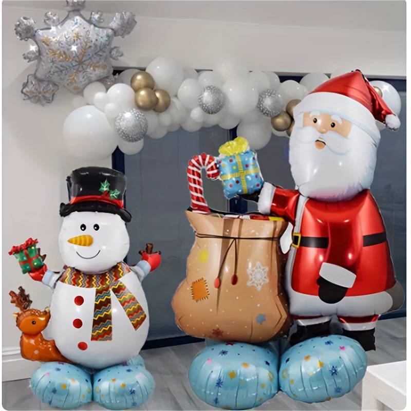 Inflatable Standing Christmas Aluminum Foil Balloon Snowman - Temu