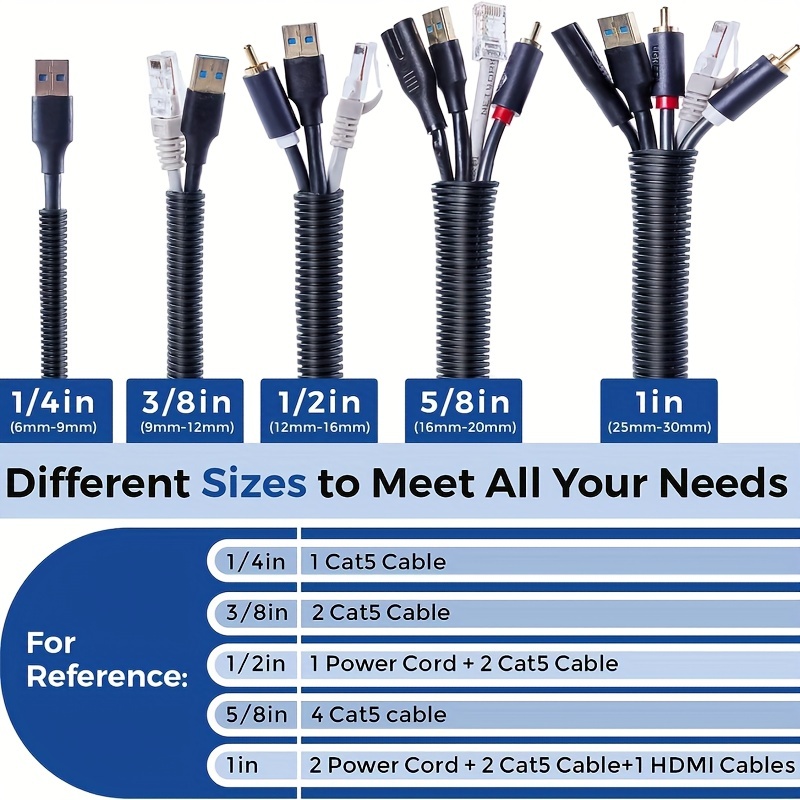Cache-câble de 3,0 m, gestion des câbles autobloquant, protection