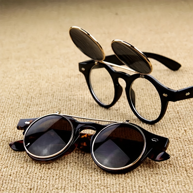 Round Retro Steampunk Sunglasses UV400