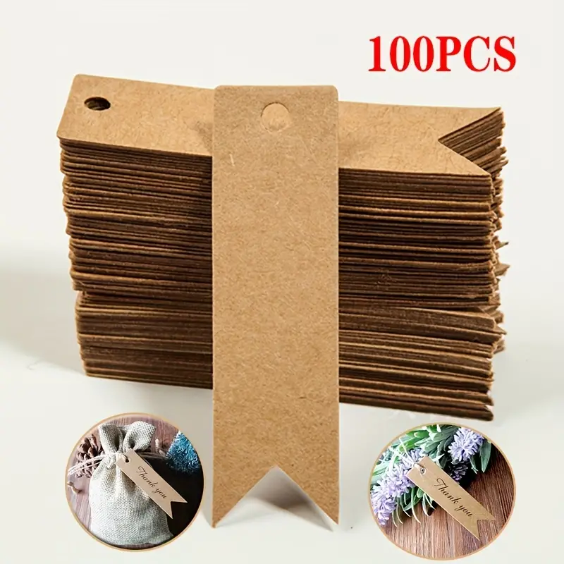 100pcs Gift Tags Kraft Tags Paper Price Tags Name Vintage Wedding Hang Tags  Brown Tags For Gift Wrapping Blank Tags For Arts And Crafts Christmas