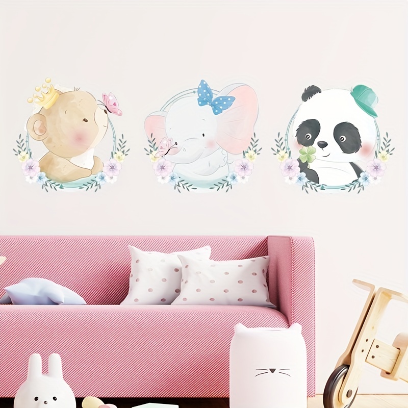 Wall Sticker for Kids Set of Panda Bears With Hearts 