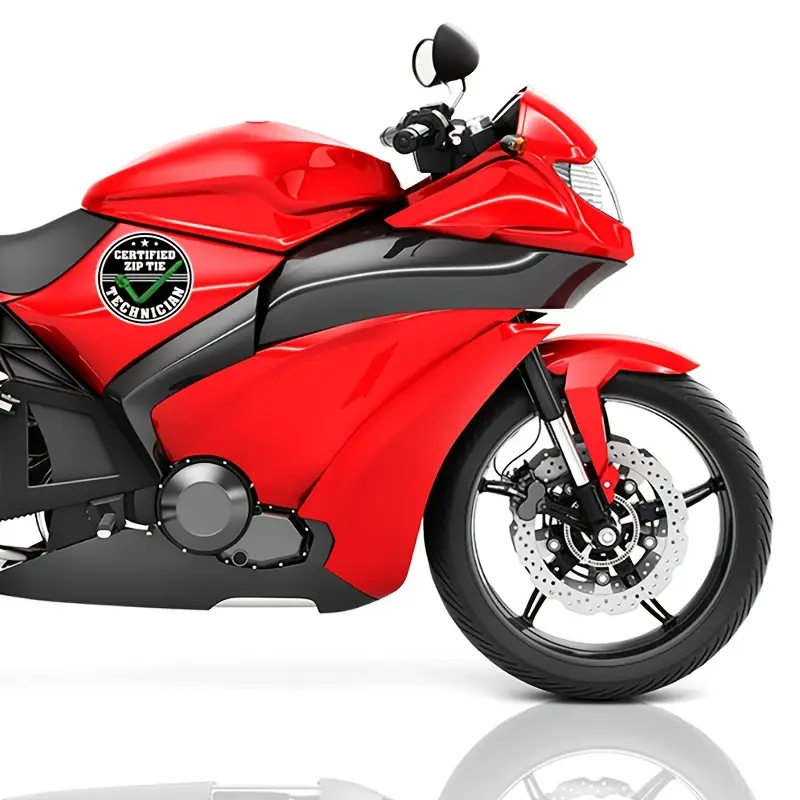 2x) Zip Tie Technician Sticker Die Cut Decal Self Adhesive Vinyl - Foto 2