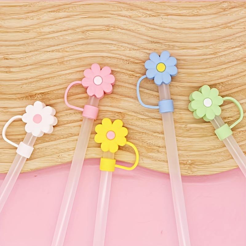 Flower Straw For Stanley Cups Silicone Straw Topper - Temu