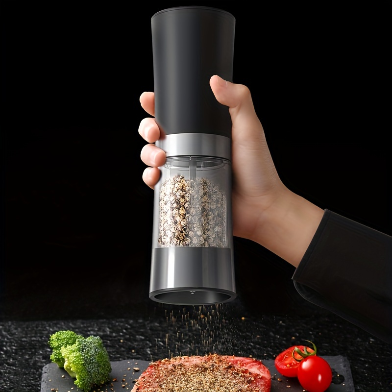  Salt Pepper Grinder Set Electric Rechargeable Automatic Gravity  Induction Pepper Mills for Spices Battery Operated Stainless Steel Salt  Pepper Shakers with LED Light: Home & Kitchen
