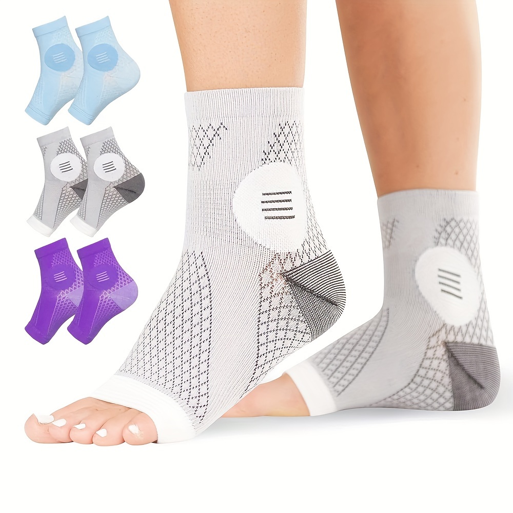 Cheap 1 Pair Compression Arch Support Brace with Gel Ankle Protector  Compression Flat Foot Socks with Gel