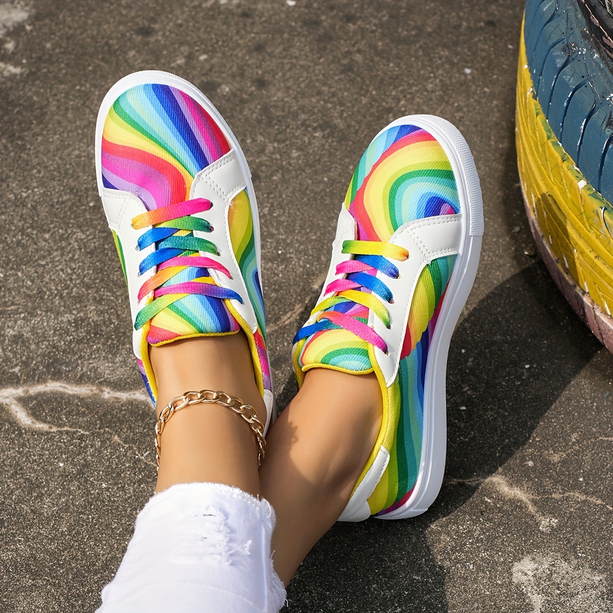 MK21026 - Rainbow Baby Varsity Shoes Natural | Sustainable Fashion made by  artisans