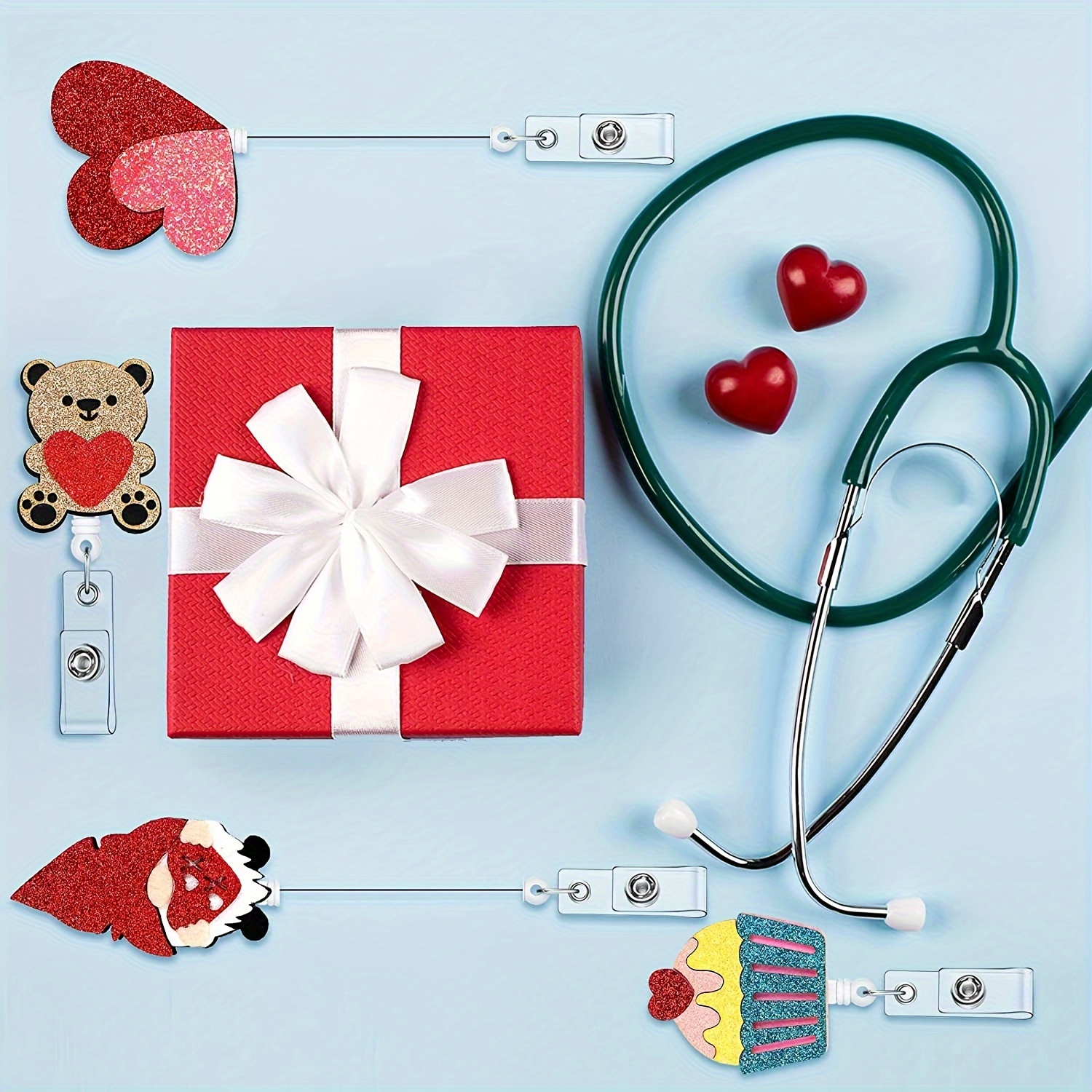 Buy Valentines Gnome Nurse Badge Reel Health Care Medical