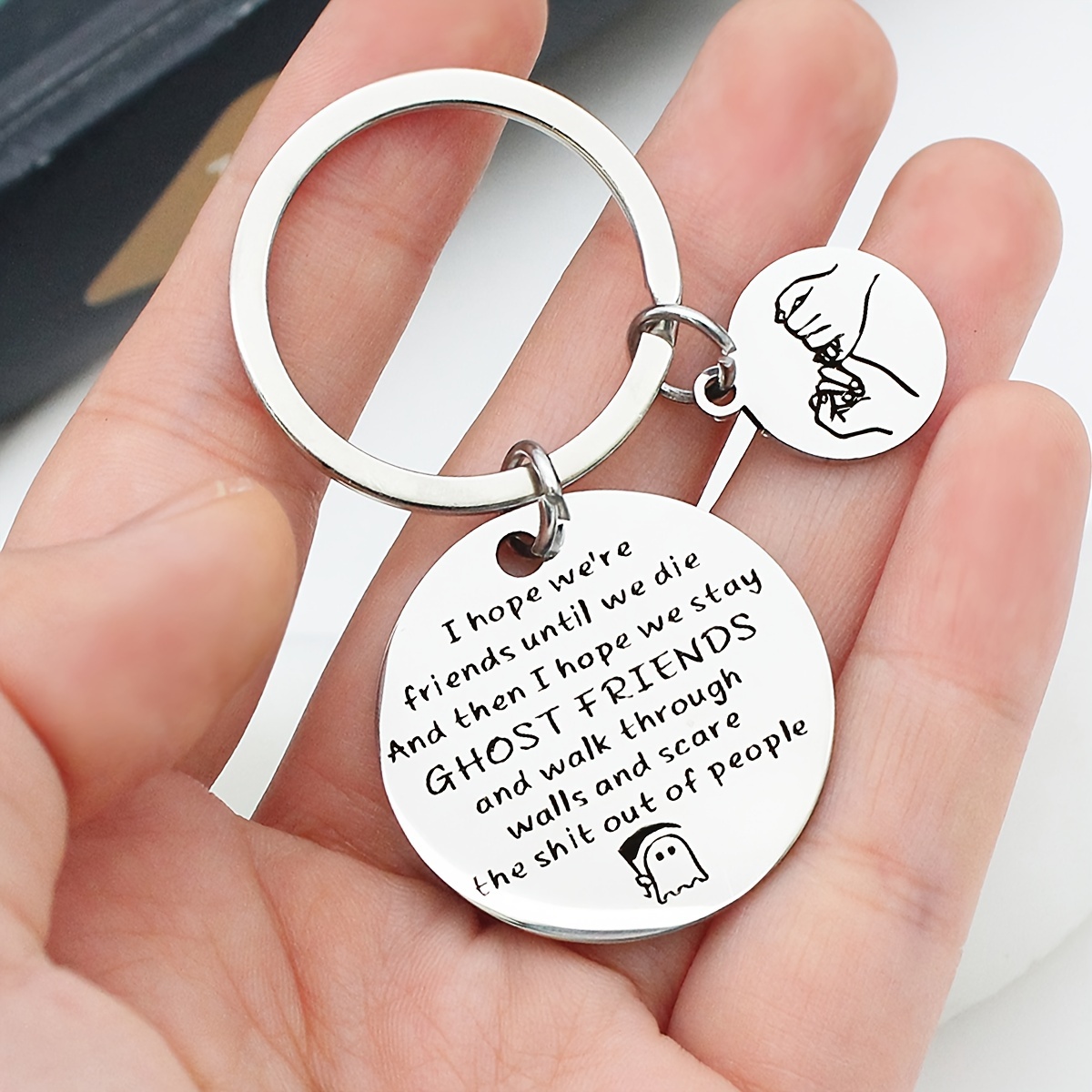 1pc Stylish and Creative Minimalist Acrylic Key Chain, Small Key Ring Car Decoration Gift for Men,Temu