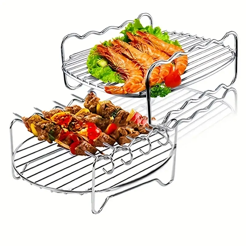 Air Fryer Double Layer Rack Stainless Steel Double Layer Non - Temu