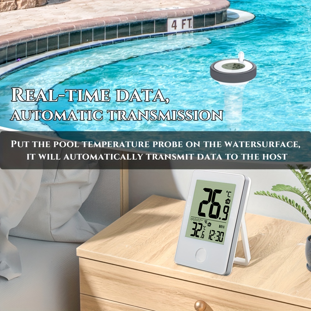 Thermomètre flottant pour piscine - Blanc