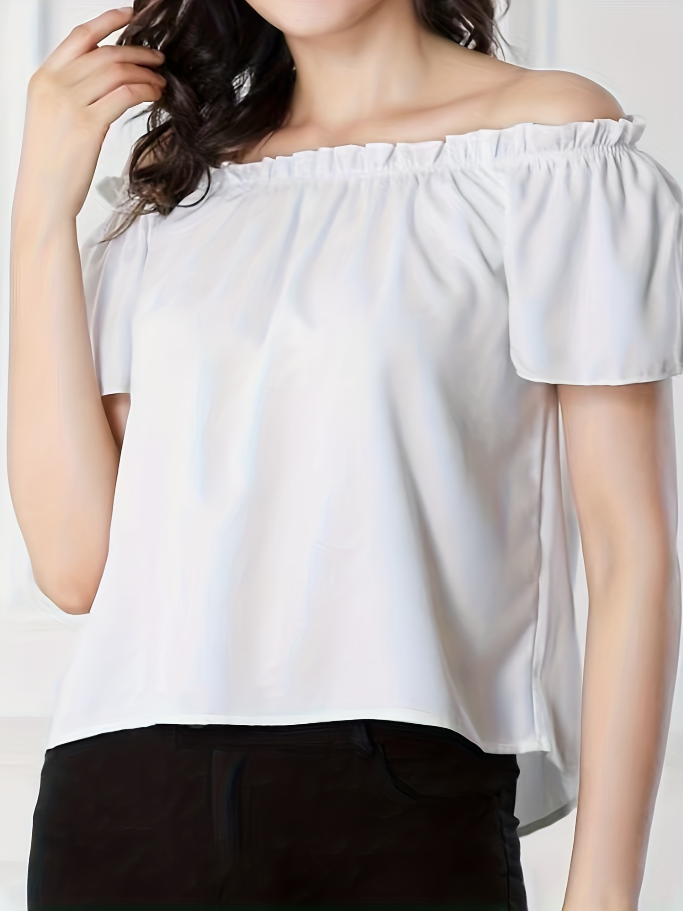 Blusa Corta Atada Con Ribete De Volantes Blusa Informal - Temu