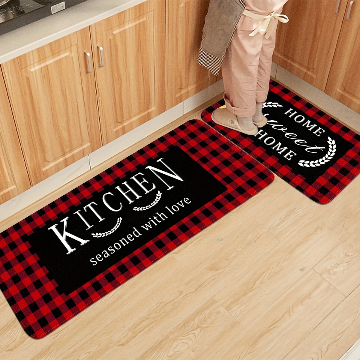 1pc Alfombra Tapete Cocina Letras Home Alfombra Cocina - Temu