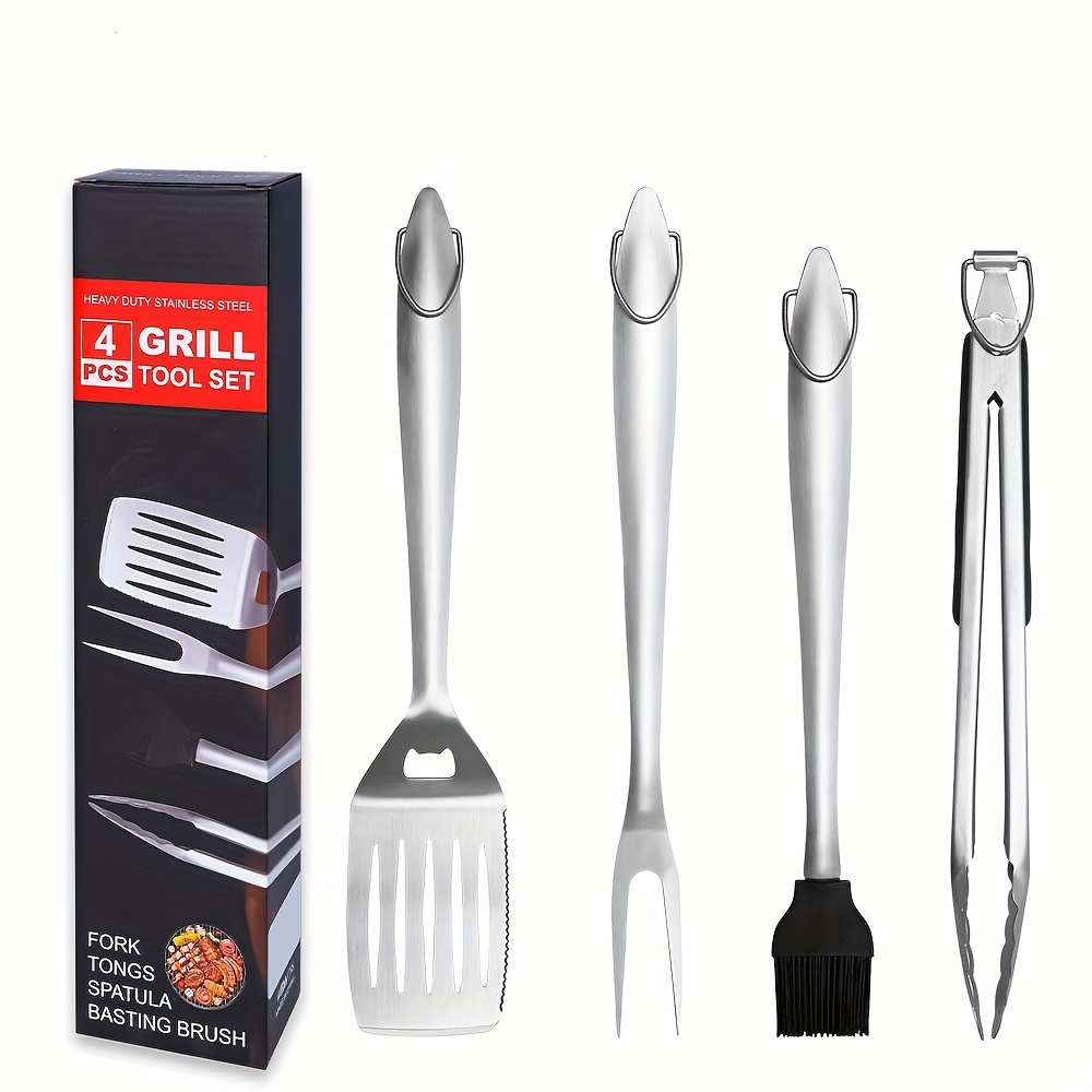 BBQ Accessories 5Pcs Stainless Steel Grill Set Heavy Duty Barbeque Tools