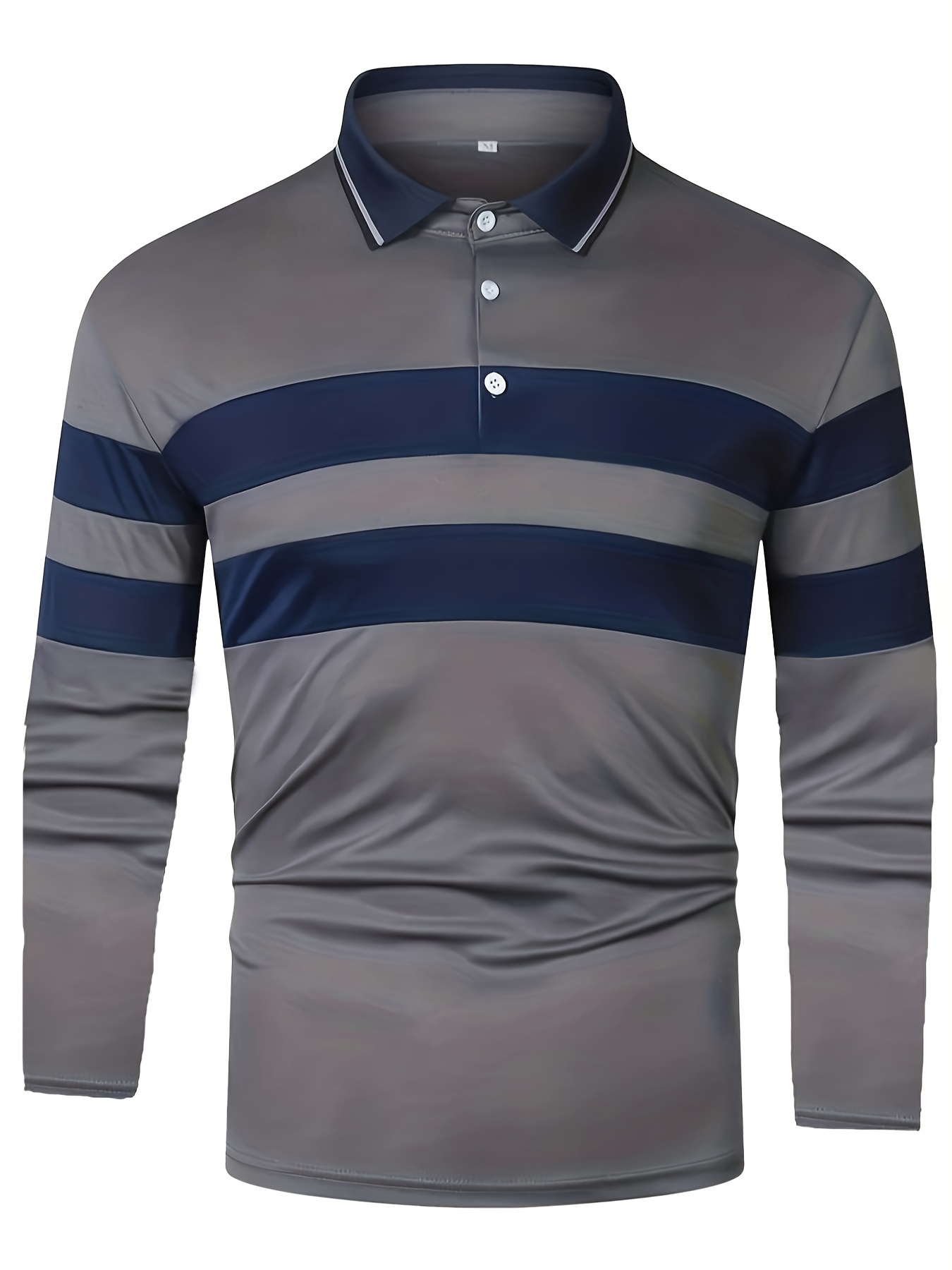 Blue and Grey Striped Long Sleeve