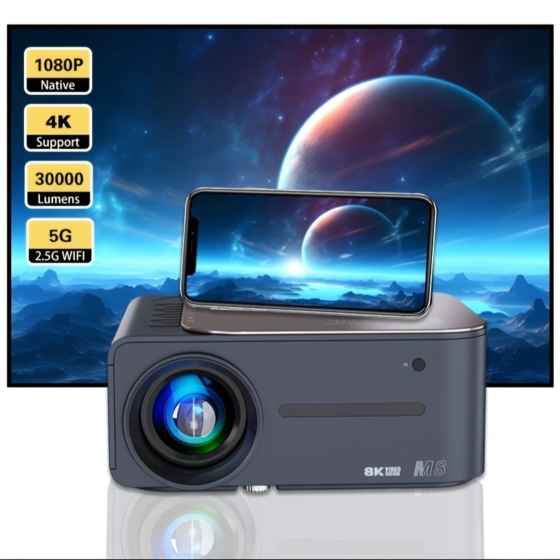 [Electric Focus] Wimius Portable Projector, 5G WiFi Bluetooth Projector,  1080P Support, Smart Home Movie Projector, Christmas Gifts for Family, Kids