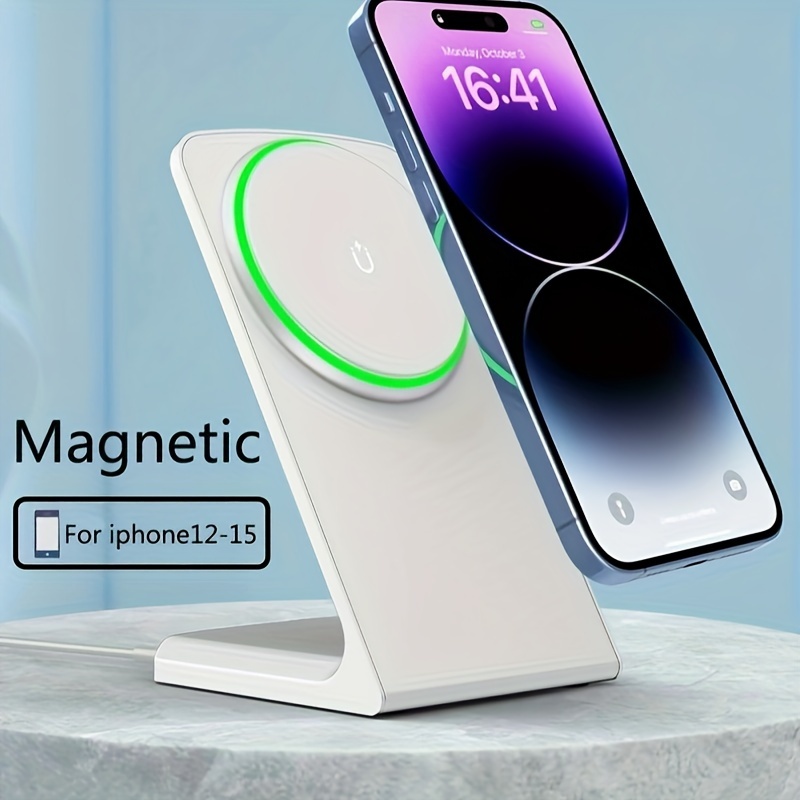Cargador inalámbrico magnético para iPhone 15/14/13/12 - Cargador  Mag+adaptador USB C de 20 W, soporte de carga inalámbrica rápida con cable  USB-C de