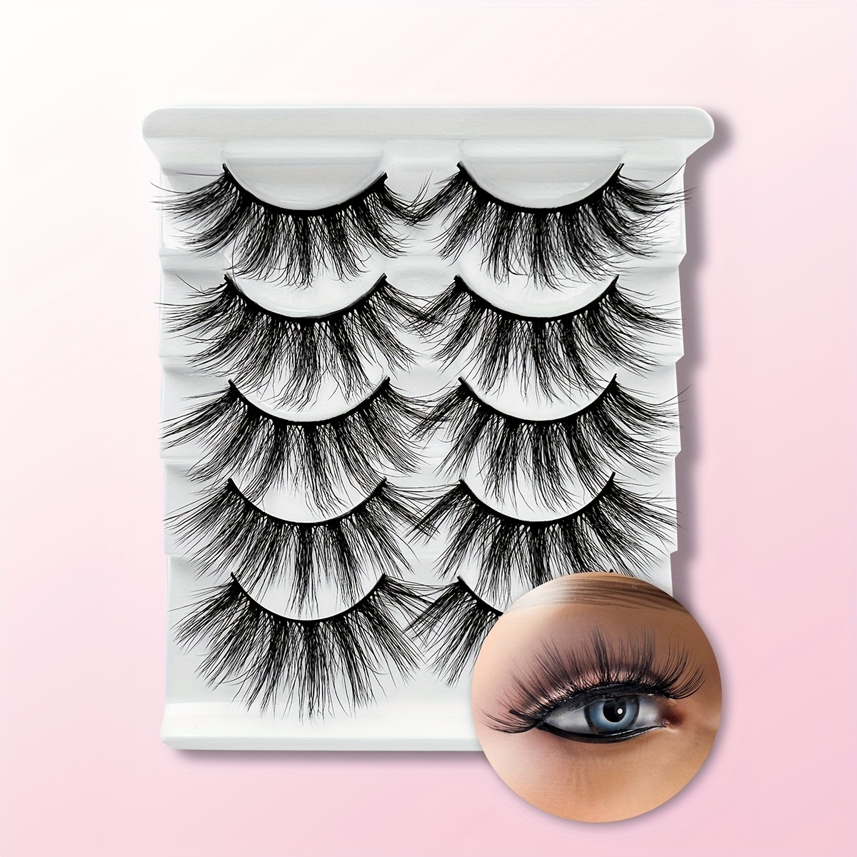 5 Pairs 3D Dramatic Volume Faux Mink False Eyelashes 19 21mm