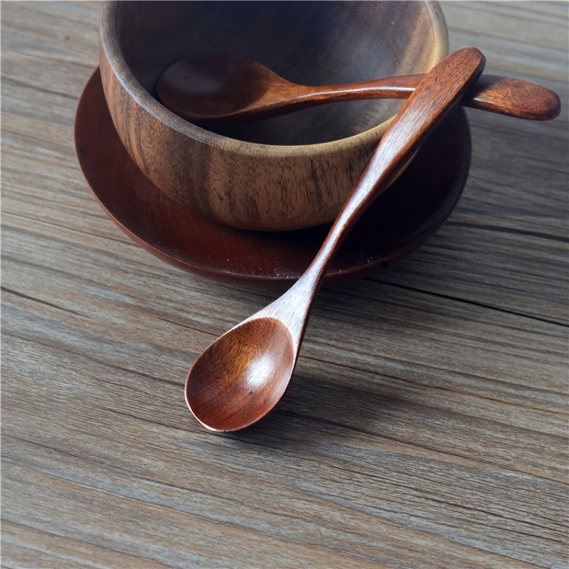 1PC Wooden Spoon Soup Ice Cream Dessert Honey Spoons Kitchen Utensils  Tableware