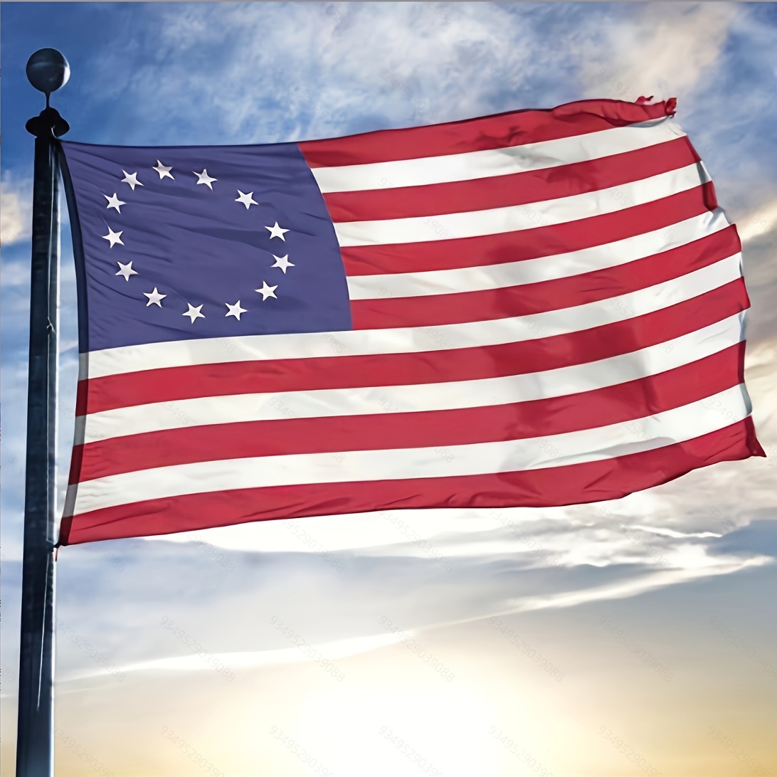 Drapeau fanion américain drapeau patriotique demi fan bannière (bleu rouge)  décorations patriotiques, drapeaux fan plissés drapeau