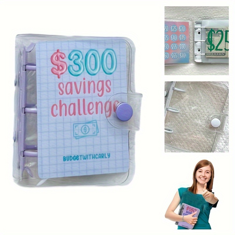 Mini Binder Saving Challenge 150/300/500/1000 Dollars Saving Budget Cash  Envelope Wallet Budget Binder Notebook Planner - Temu Austria