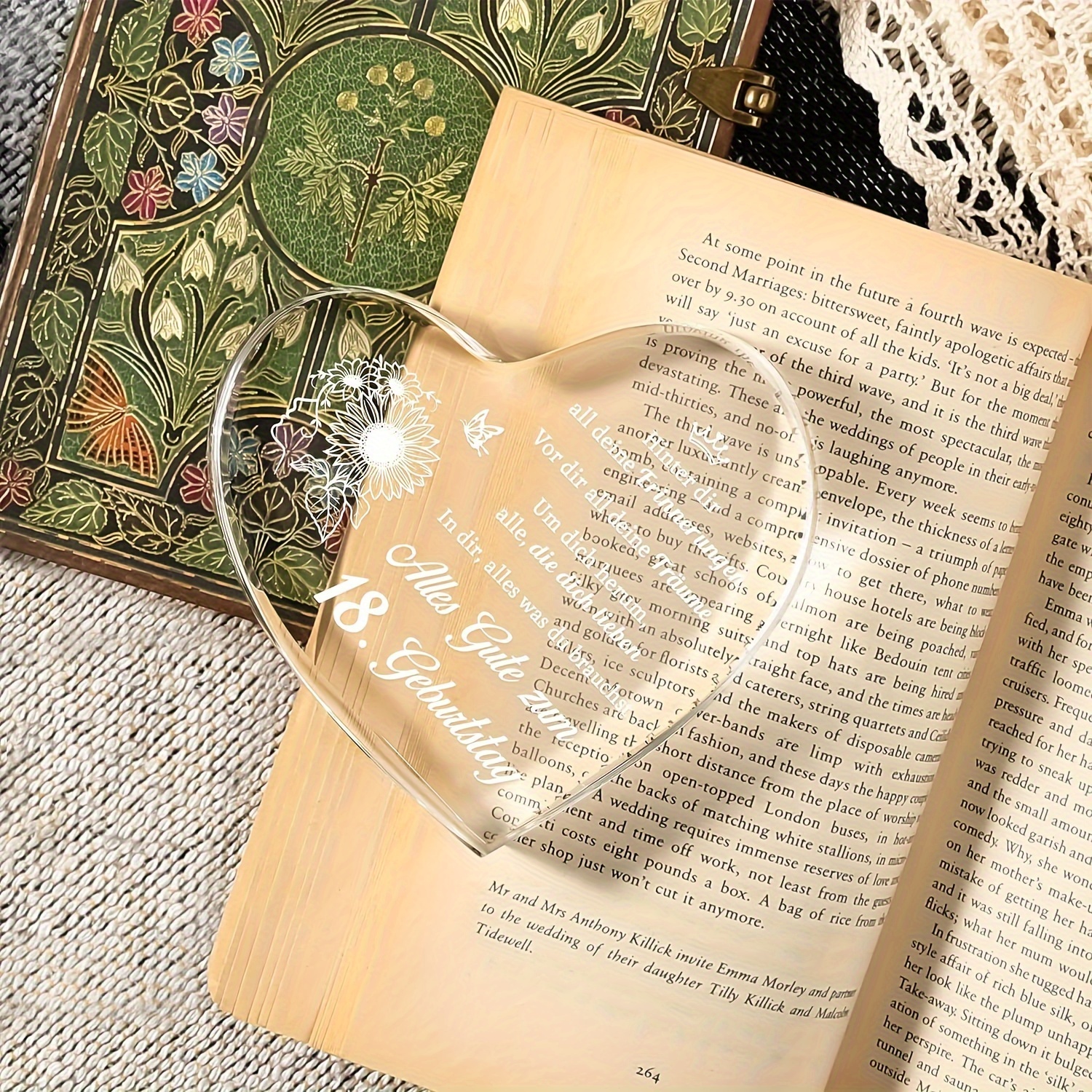 elegant 18th birthday girl gift clear acrylic heart keepsake