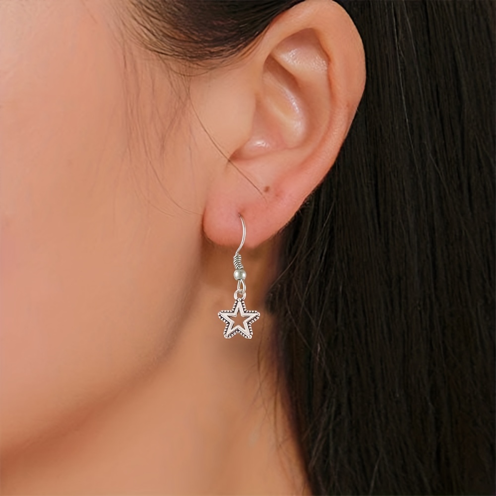 10 Styles Star Charms Antique Silver Plated Star Beads - Temu