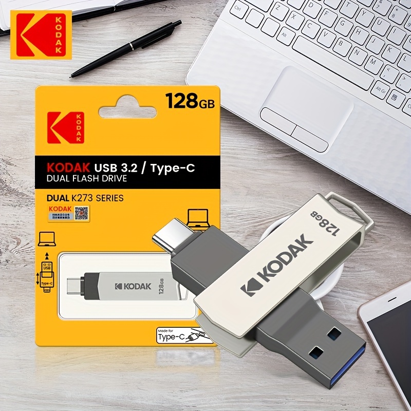 Acheter Kodak K273 clé USB métal USB 3.2 clé USB 128 go Type c OTG 64 go pour  clés clé usb pour smartphone