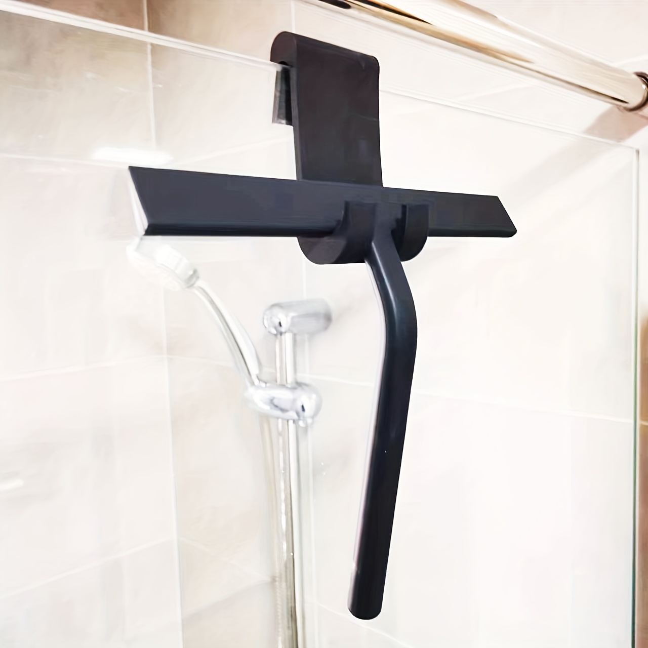 Matte Black Silicone Streak Squeegee Free Cleaning Shower - Temu
