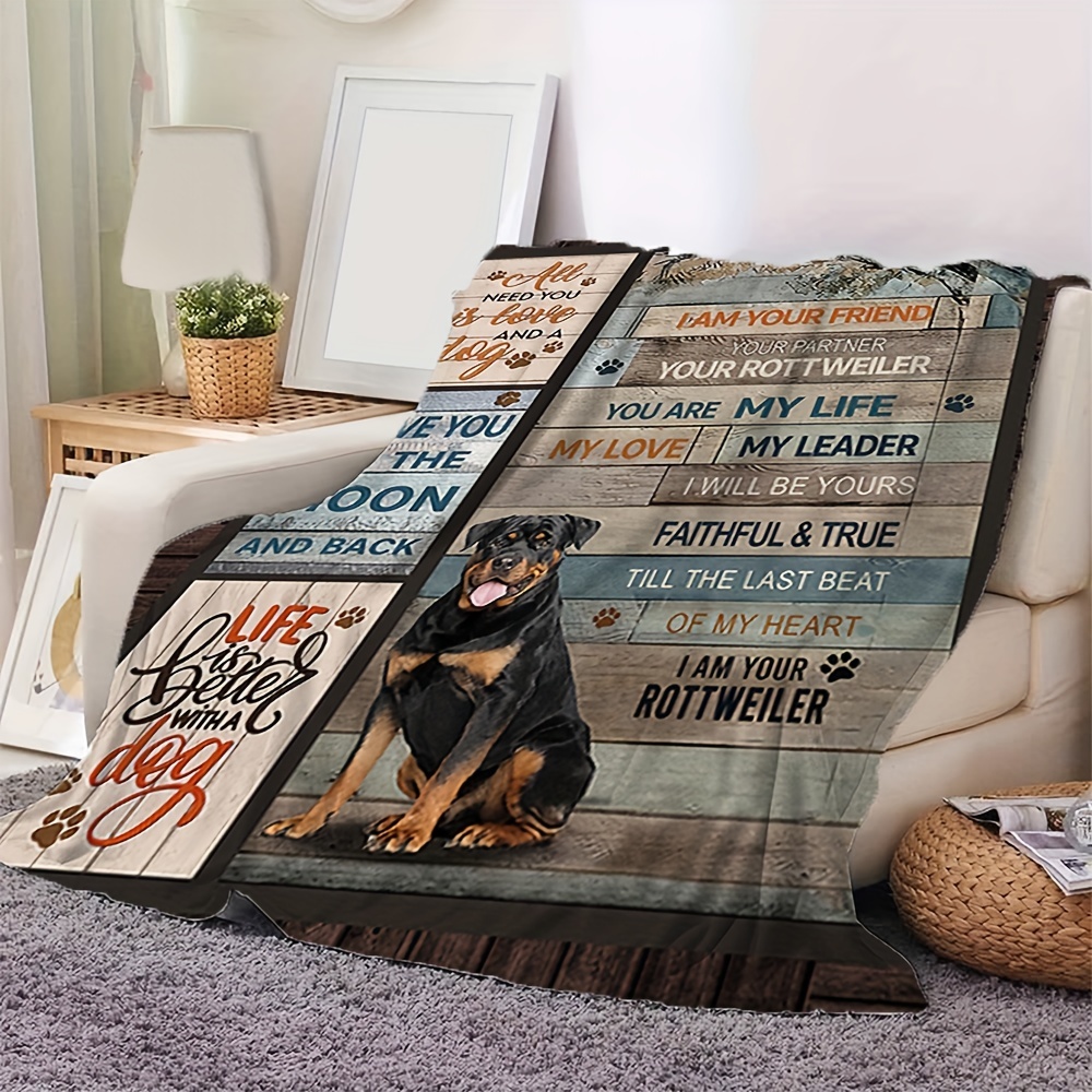 Rottweiler throw blanket sale