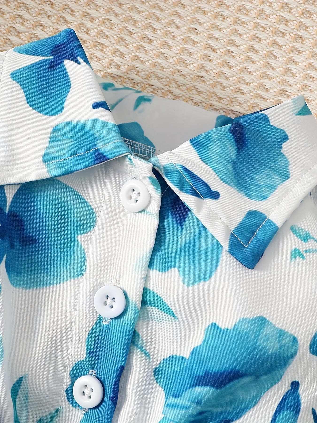 Baby Girl Allover Floral Print Short-sleeve Romper