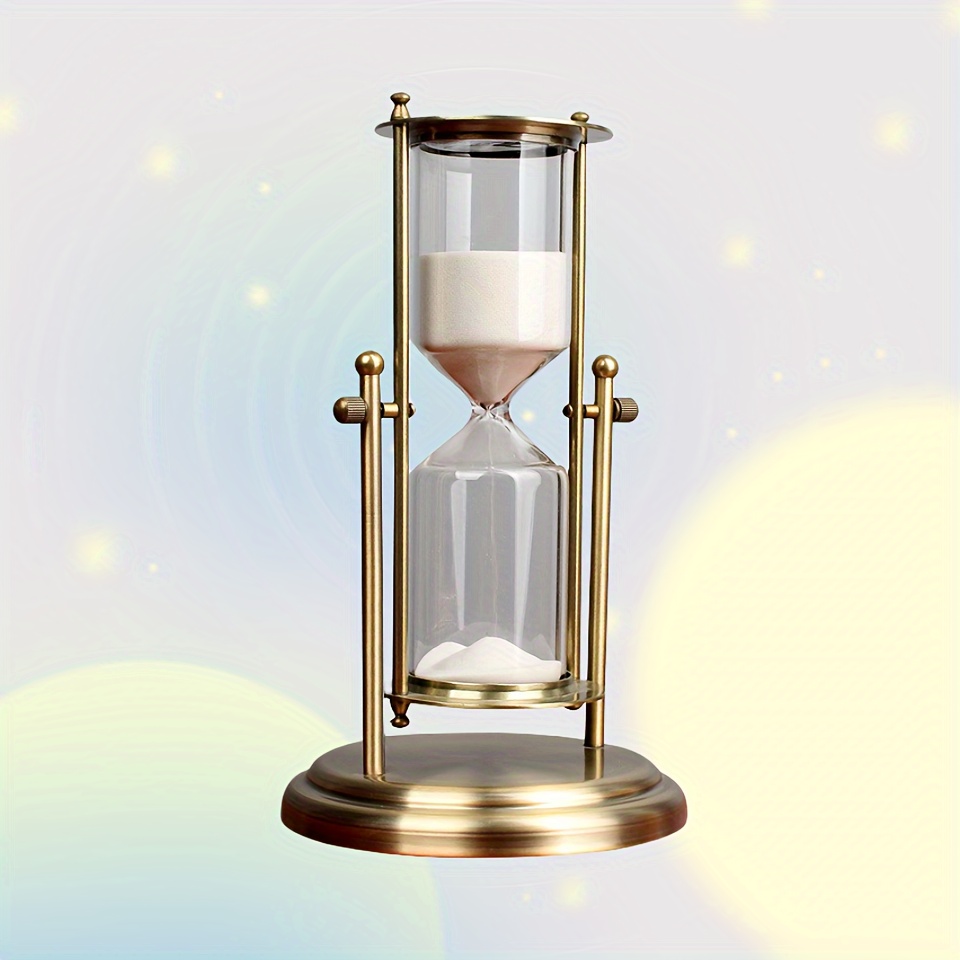 

Rotating Crown Hourglass Timer, Metal Sand Flow Decor, 15-minute Timer For , Indoor & Outdoor Use, No Electricity Needed, Modern Gift Idea