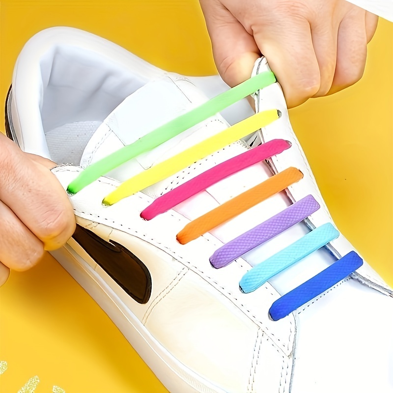Cordones elásticos para zapatos para adultos y niños, cordones elásticos  para tenis, elásticos, sin lazos, elásticos, impermeables, 16 unidades