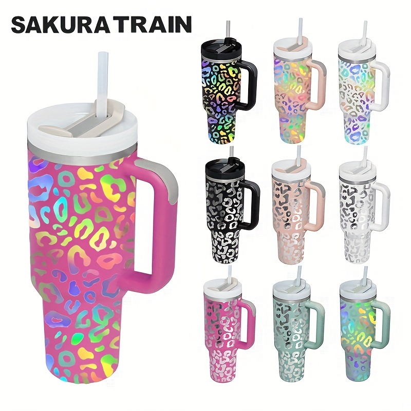 Sakura Train Tumbler With Handle And Straw Lid Insulated - Temu