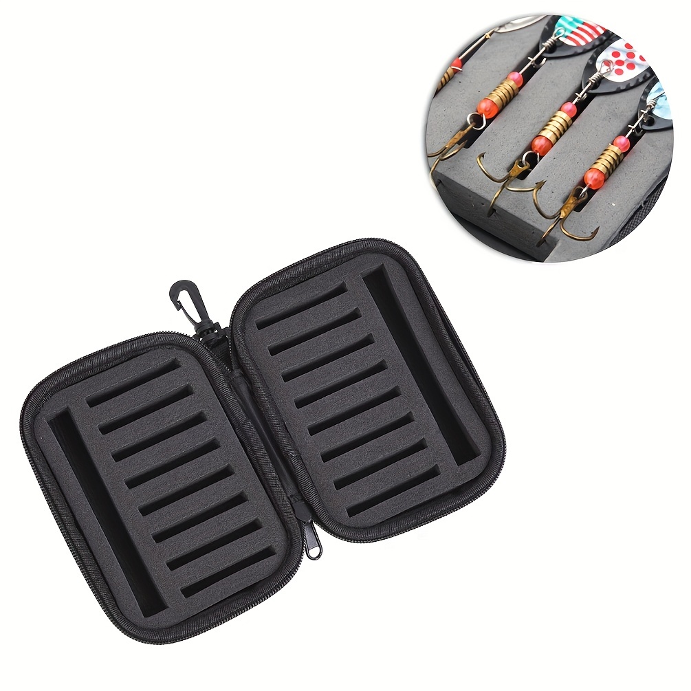Portable Fly Fishing Lure Spinner Spoon Bait Foam Box with Hard EVA Storage  Case - Ideal for Trout Flies and Fishook, Convenient Container Bag for Eas