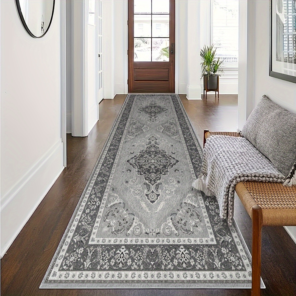 

Bohemian Vintage Print Runner Rug - Cashmere, 1200gsm, Non-slip Backing, Living Room, Kitchen, Bathroom, Bedroom, Study, Game Room, Laundry, Hotel , Coffee Shop, Gym, And Mall Entrance