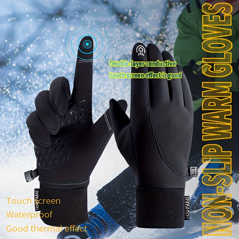 Unisex Fleece Non Slip Touch Screen Thermal Winter Gloves - Temu