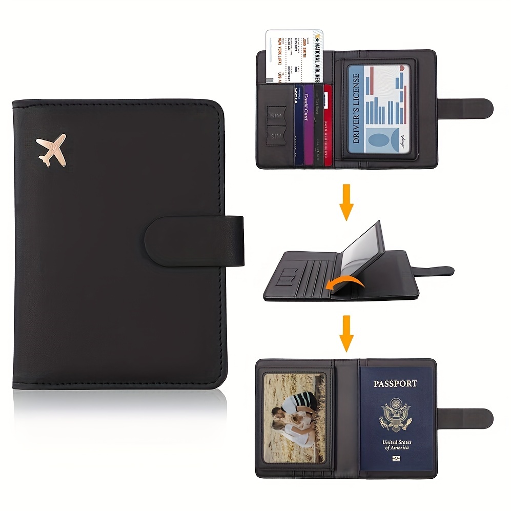 Passport Holder Bag For Men And Women Passport Holder Card Slots Passport  Cover Storage Bag Waterproof Bag Travel Wallet - Temu