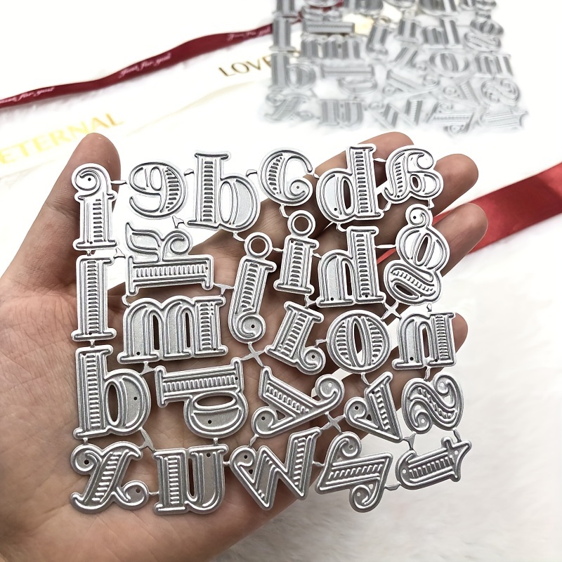 TEMU Troqueles/Plantillas De Metal Para Corte Con 26 Letras Del Alfabeto Inglés, Para Manualidades, Bricolaje, Molde Para Tarjetas Y Más