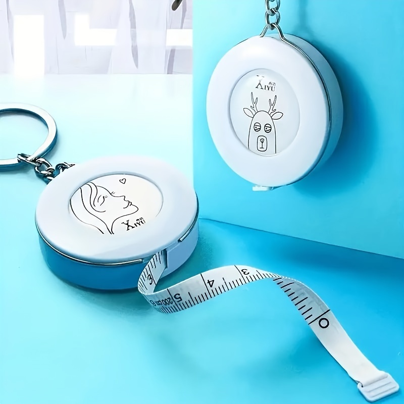 1pc Cute Mini Retractable Keychain Tape Measure,Portable Backpack Keychain  Tape Measure,Metric And British Portable Mini Tape Measure.
