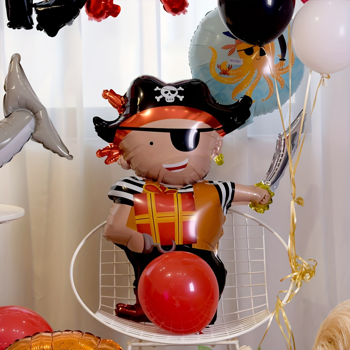 Foil Mylar Balloons Pirate Birthday Party - Temu
