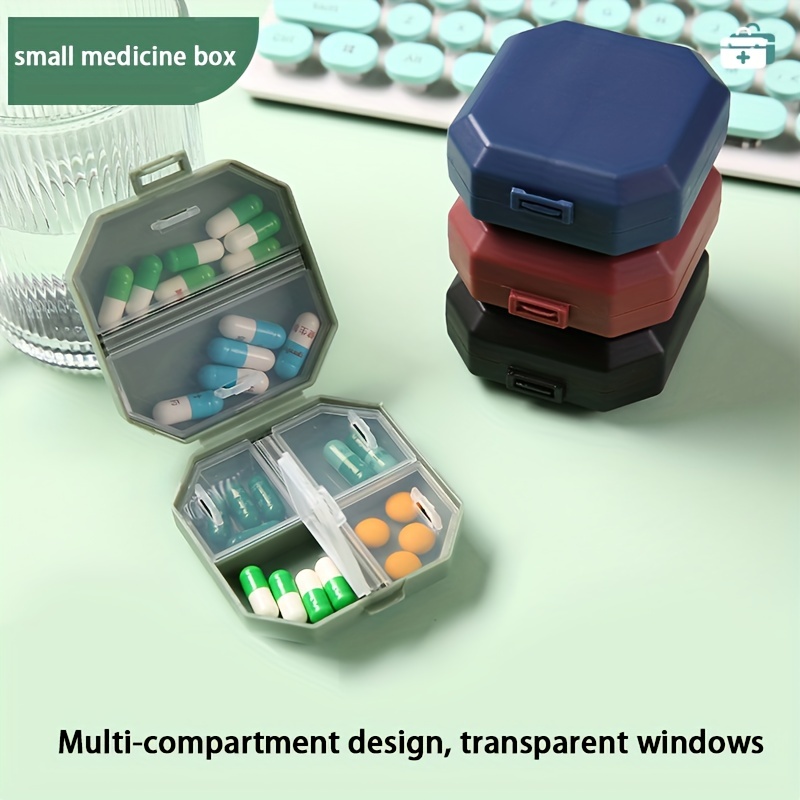 Pill Box,3 Compartment Small Pill Case For Pocket & Purse, Cute Travel  Metal Pill Organizer,Portable Pill Container And Medicine Vitamin Organizer