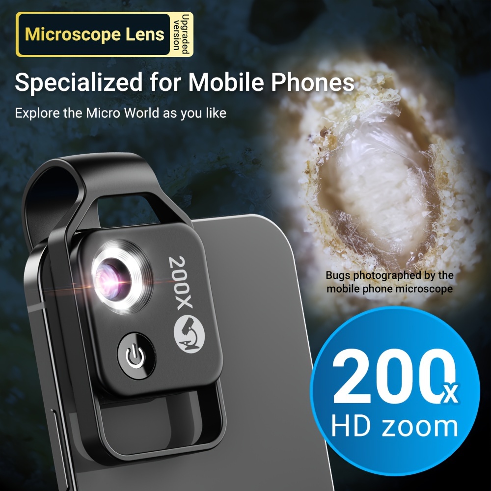 Microscope portable pour smartphone avec CPL- 200 x National Geographic, endoscope