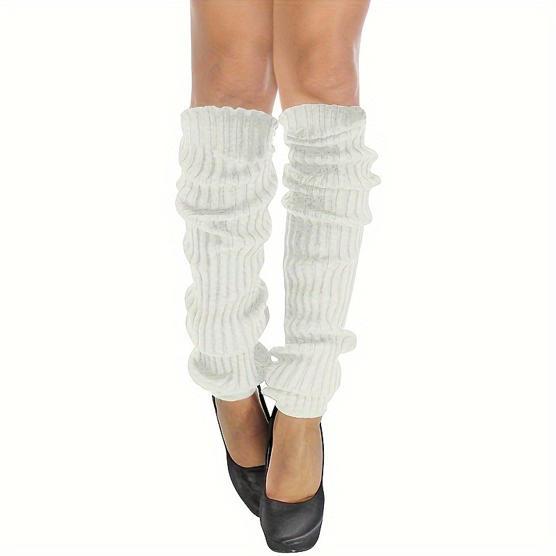 Women Leg Warmers Crochet Knit Ribbed Knee High Solid Winter Boot
