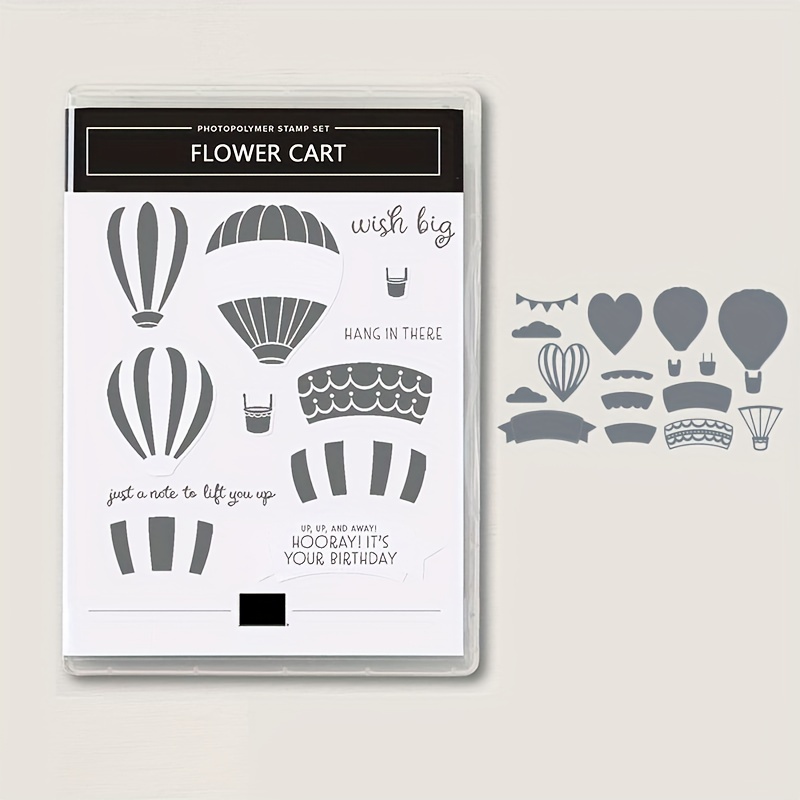 Hot Air Balloon Transparent Stamp Cutting Die Scrapbook Temu