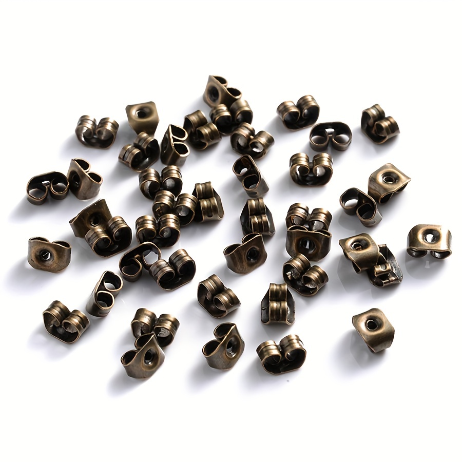 200pcs/lot Butterfly Earring Studs Backs Stopper Scrolls Ear Post For  Jewelry Making DIY Blocked Caps Earring Backs Stoppers Ear