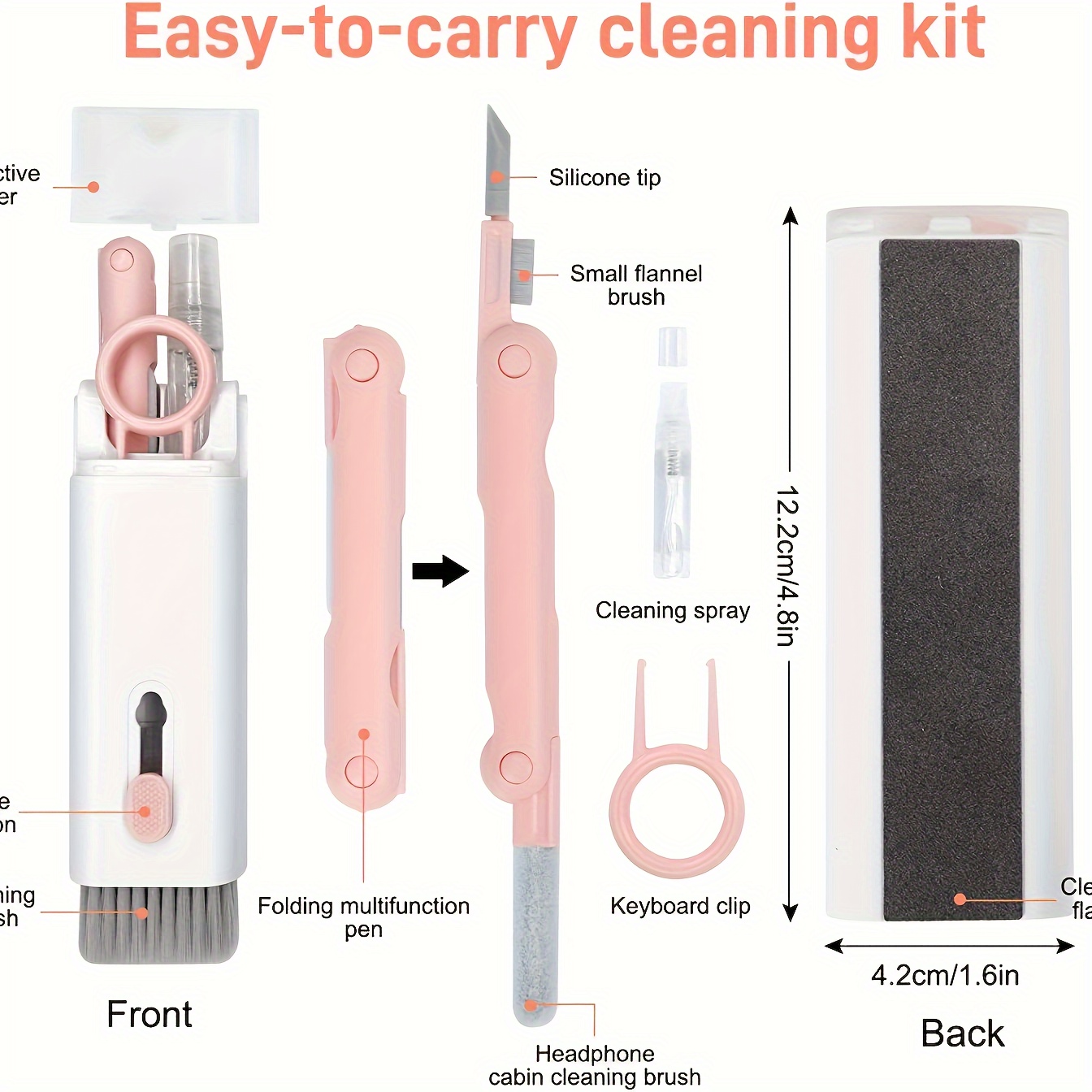 20 in 1 Multi-Functional Portable Electronic Cleaning Kit, Keyboard Laptop  Cleaning Brush Kit, PC Electronic Cleaner Kit Spray for MacBook iPhone Pro