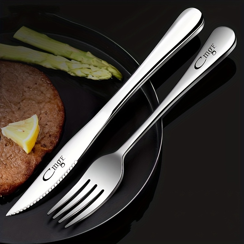 Steak Knife Set Pp Black Extended Handle Knife Advanced - Temu