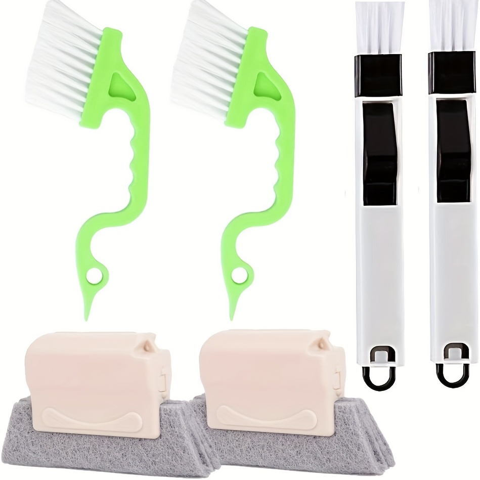 Crevice Gap Cleaning Brush Tool, 6pcs Hand-held Groove Gap Cleaning Tools,  2 in 1 Dustpan Cleaning Brushes, Shutter Door Window Track Kitchen Cleaning